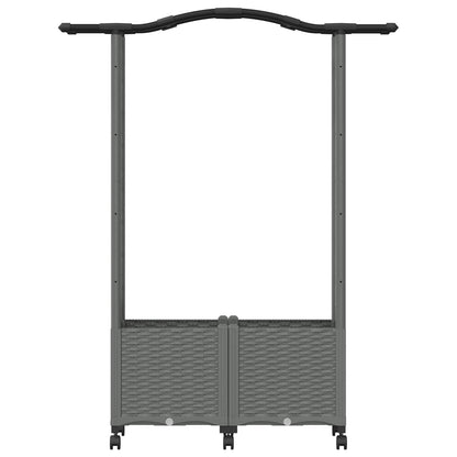 Cama Elevada Con Trellis Y Techo Gris Claro 125 X 40 X 144 Cm_3