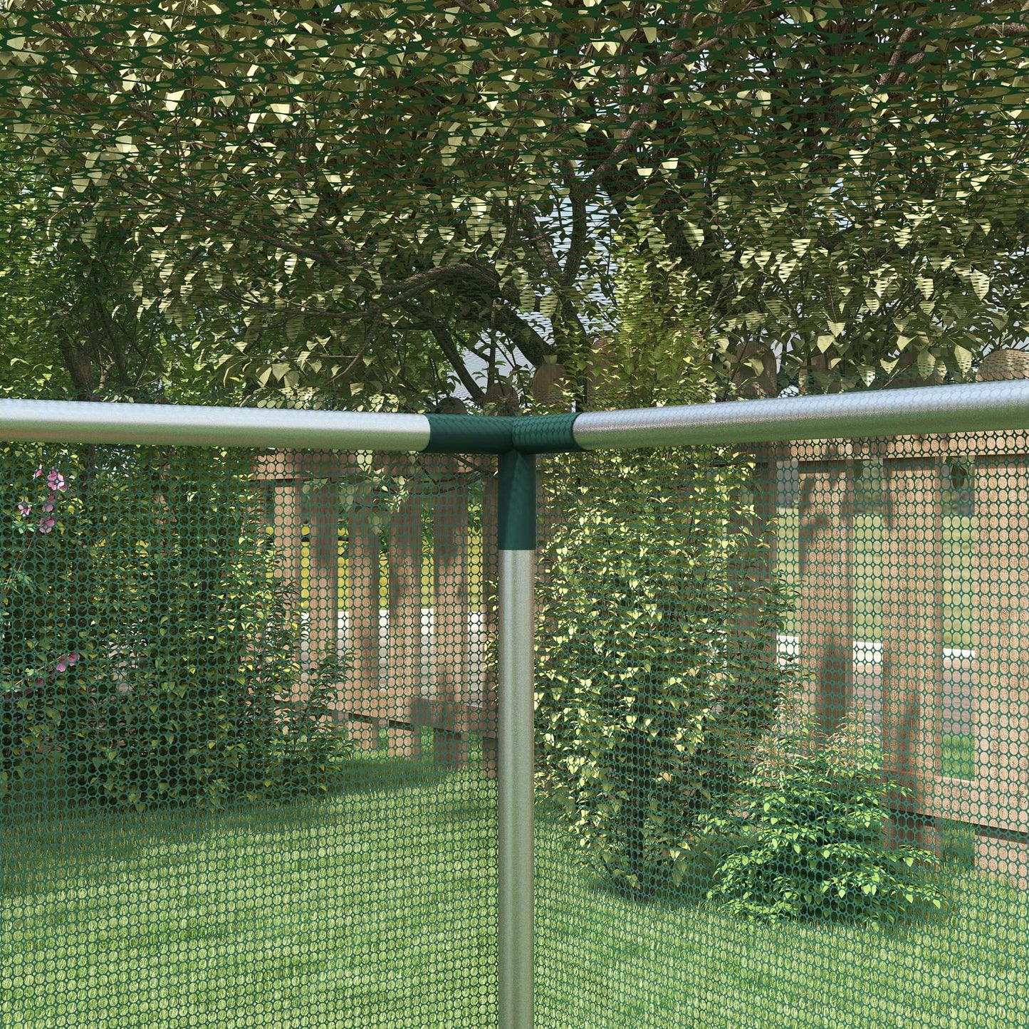 Outsunny Jaula De Cultivo Con Soportes De Acero Y Puerta 120x120x110 Cm Verde_4