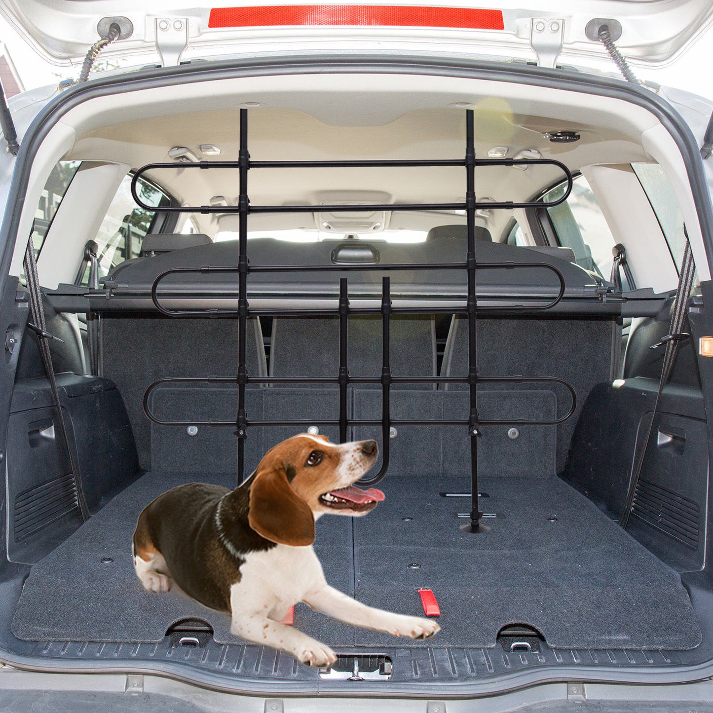 Pawhut Separador Coche Reja Separadora Universal Perros Seguridad Acero Maletero_1