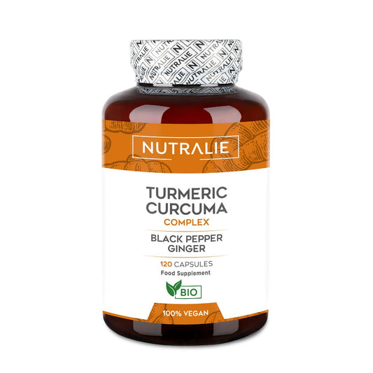 Nutralie Turmeric Complex + Gengibre e Pimenta Biológica Biológica 120 cápsulas