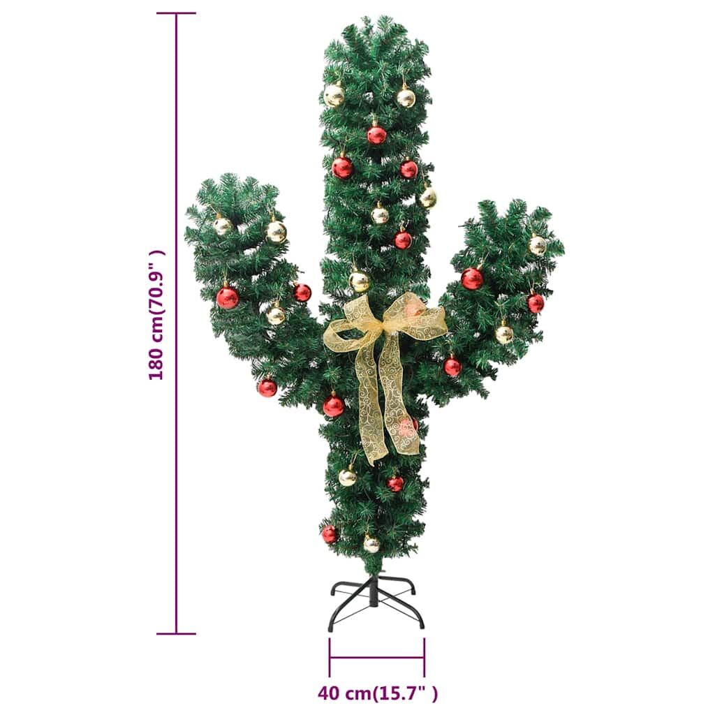 Vidaxl Cactus De Navidad Con Soporte Y Led Verde 180 Cm Pvc_2