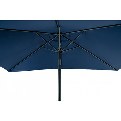 Sombrilla Rectangular 2x3m De Aluminio Y Poliéster Azul Con Manivela Basculante - Sombrilla Recto - Mobiliario De Jardín_1