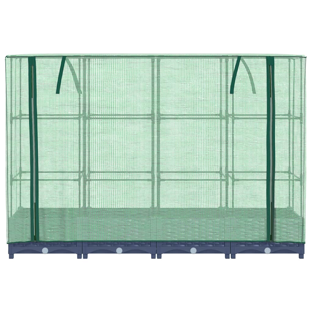 Jardinera Elevada Con Cubierta De Invernadero Aspecto Ratán 160x40x123 Cm_3