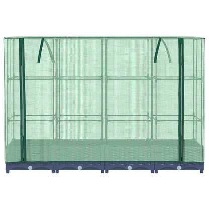Jardinera Elevada Con Cubierta De Invernadero Aspecto Ratán 160x40x123 Cm_3