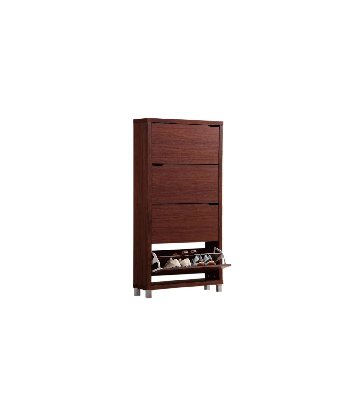 Zapatero 4 Puertas Kubox Acabado Walnut, 79cm(ancho) 155cm(altura) 24cm(fondo)_0