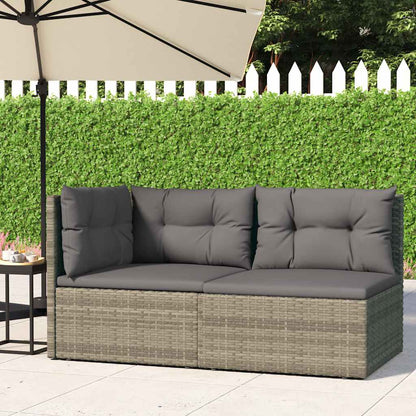 Vidaxl Set De Muebles De Jardín 2 Pzas Cojines Ratán Sintético Gris_1