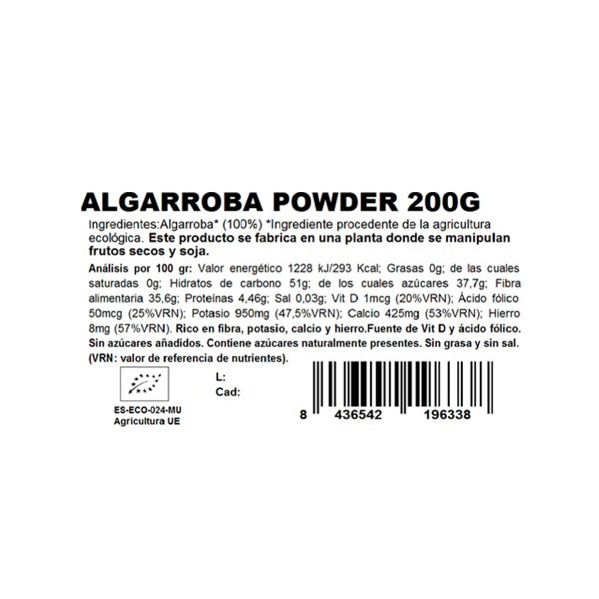 Experimente Algarroba em Pó Bio Sem Glúten NaturGreen 200 g