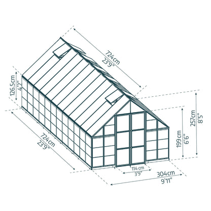 Estufa Balance 304x724 cm Canopy Prata 