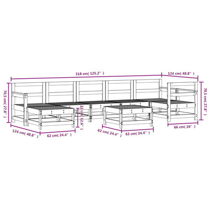 Vidaxl Juego Muebles De Jardín 8 Pzas Madera Maciza Pino Marrón Miel_2