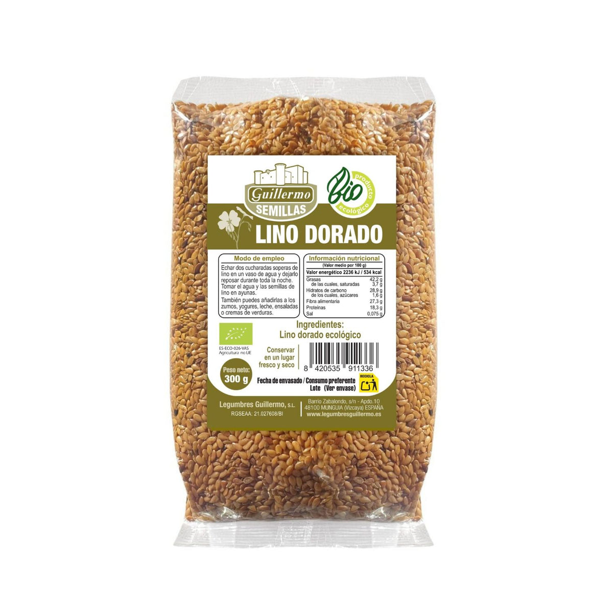 Semillas De Lino Dorado Bio - 300 G, Paquete_0