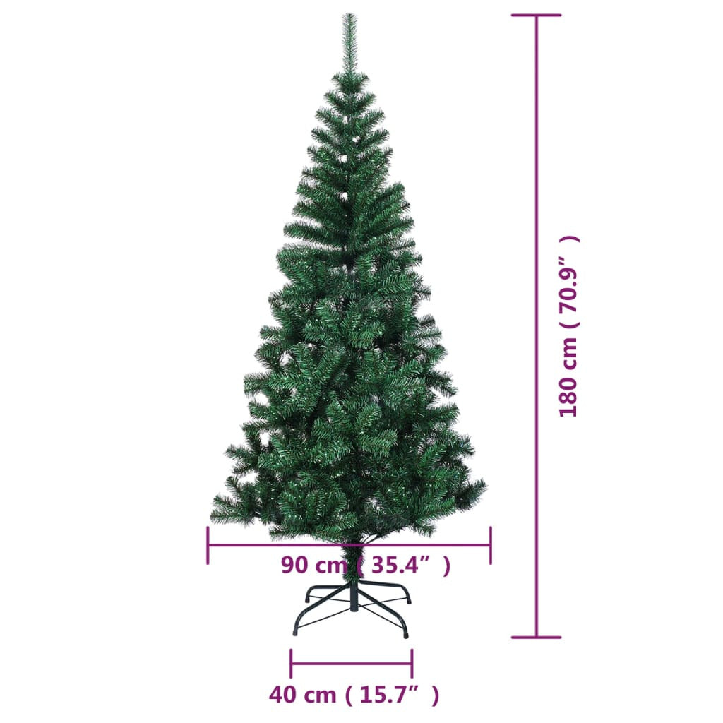Vidaxl Árbol De Navidad Artificial Puntas Iridiscentes Pvc Verde 180cm_2