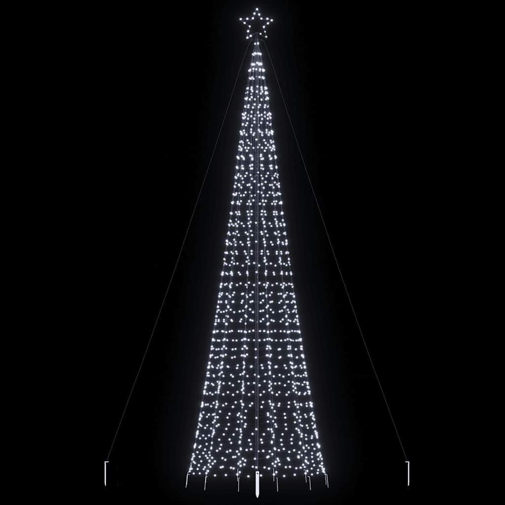 Vidaxl Árbol De Navidad Led Con Estacas 1534 Leds Blanco Frío 500 Cm_1