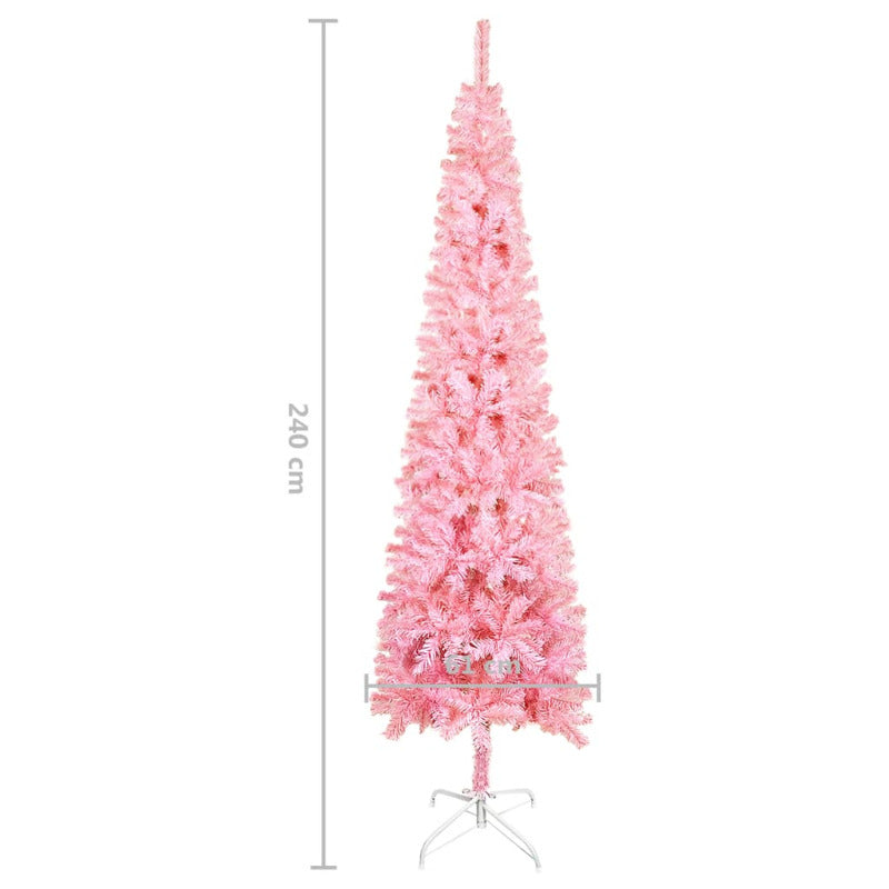 Vidaxl Árbol De Navidad Delgado Rosa 240 Cm_5