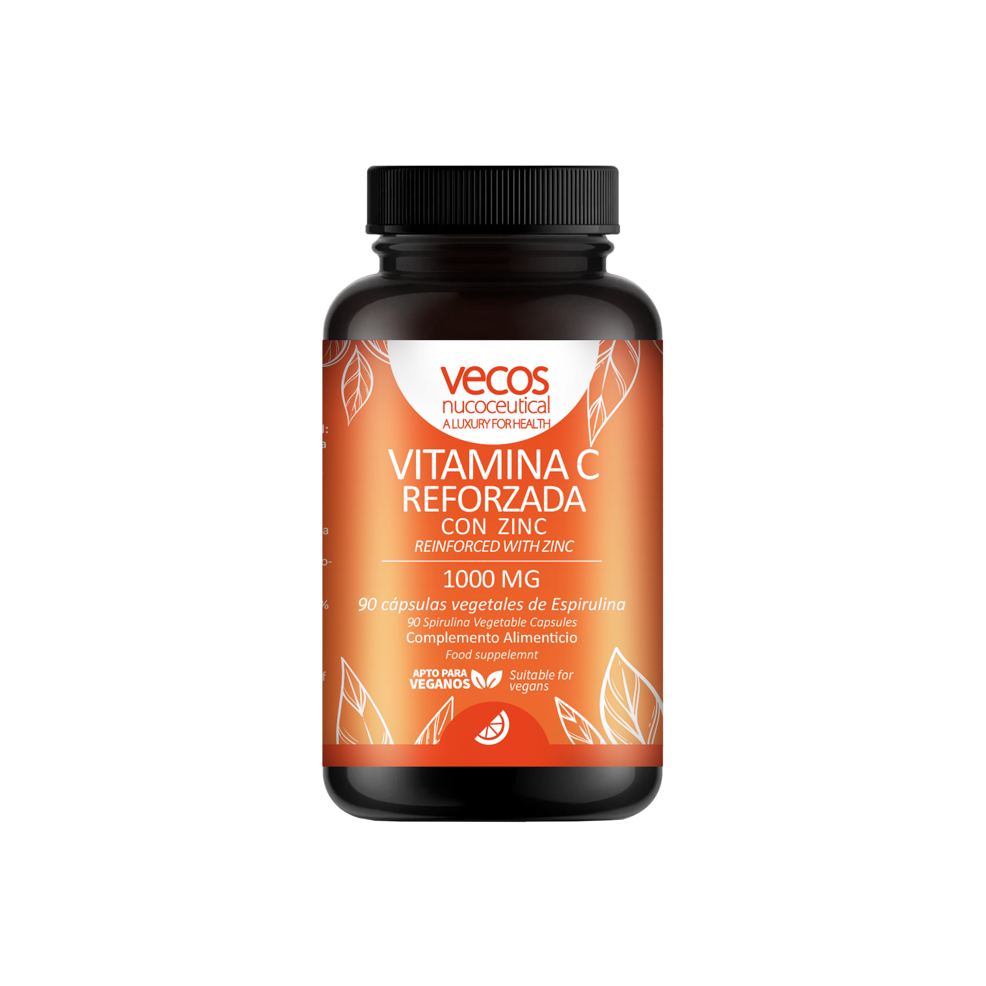 Vitamina C 1000 mg VECOS 90 cápsulas | Inmunidad y Protección Oxidativa | Reforzada con Zinc_0