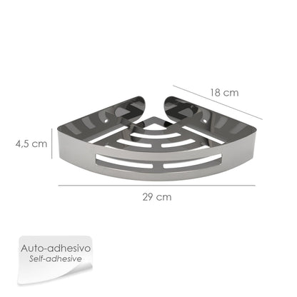 Cestillo Rincon Baño Autoadhesivo, Color Inox Con Efecto Espejo, Autoadhesivo Resistente O Con Tornillos_1