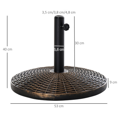 Outsunny Base De Sombrilla Ajustable Φ53x40 Cm Universal Pie Soporte De Parasol_2