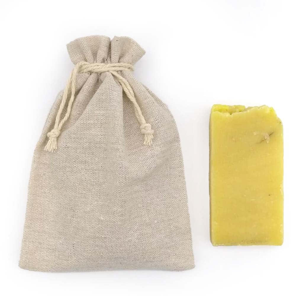Jabón Natural Ruda 90g En Bolsa Regalo De Yute - Todo Tipo Piel - Aclara Manchas, Hidrata, Suaviza Y Regenera La Piel_3