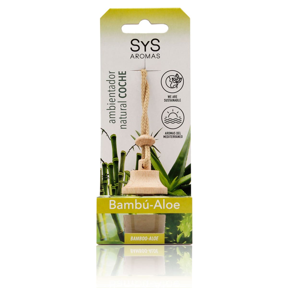 Ambientador Coche Aloe Vera-Bambú SYS Aromas Style 7 ml | Aroma Fresco y Herbal | Fresco y Equilibrado_0