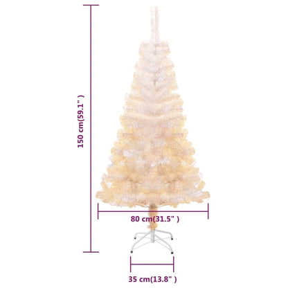 Vidaxl Árbol Navidad Artificial Puntas Iridiscentes Pvc Blanco 150 Cm_2