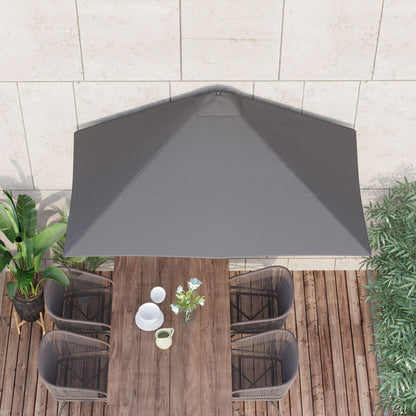 Outsunny Media Sombrilla 230x130x245 Cm Parasol De Pared Con Manivela Gris_3