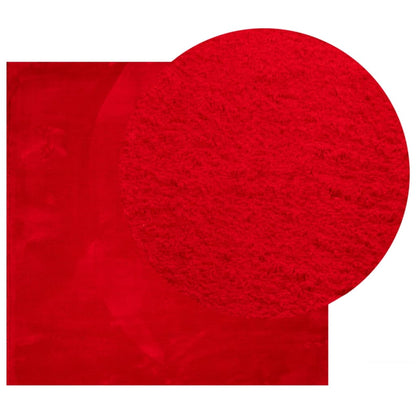 Alfombra De Pelo Corto Suave Lavable Huarte Rojo 200x200 Cm / Vetonek_0
