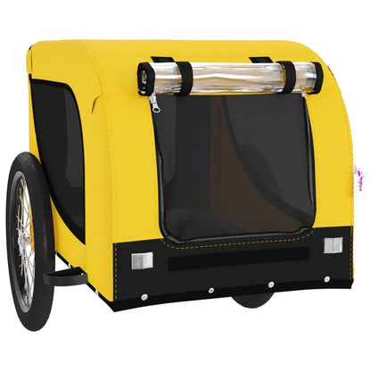 Remolque Bicicleta Mascotas Hierro Tela Oxford Amarillo Negro_3