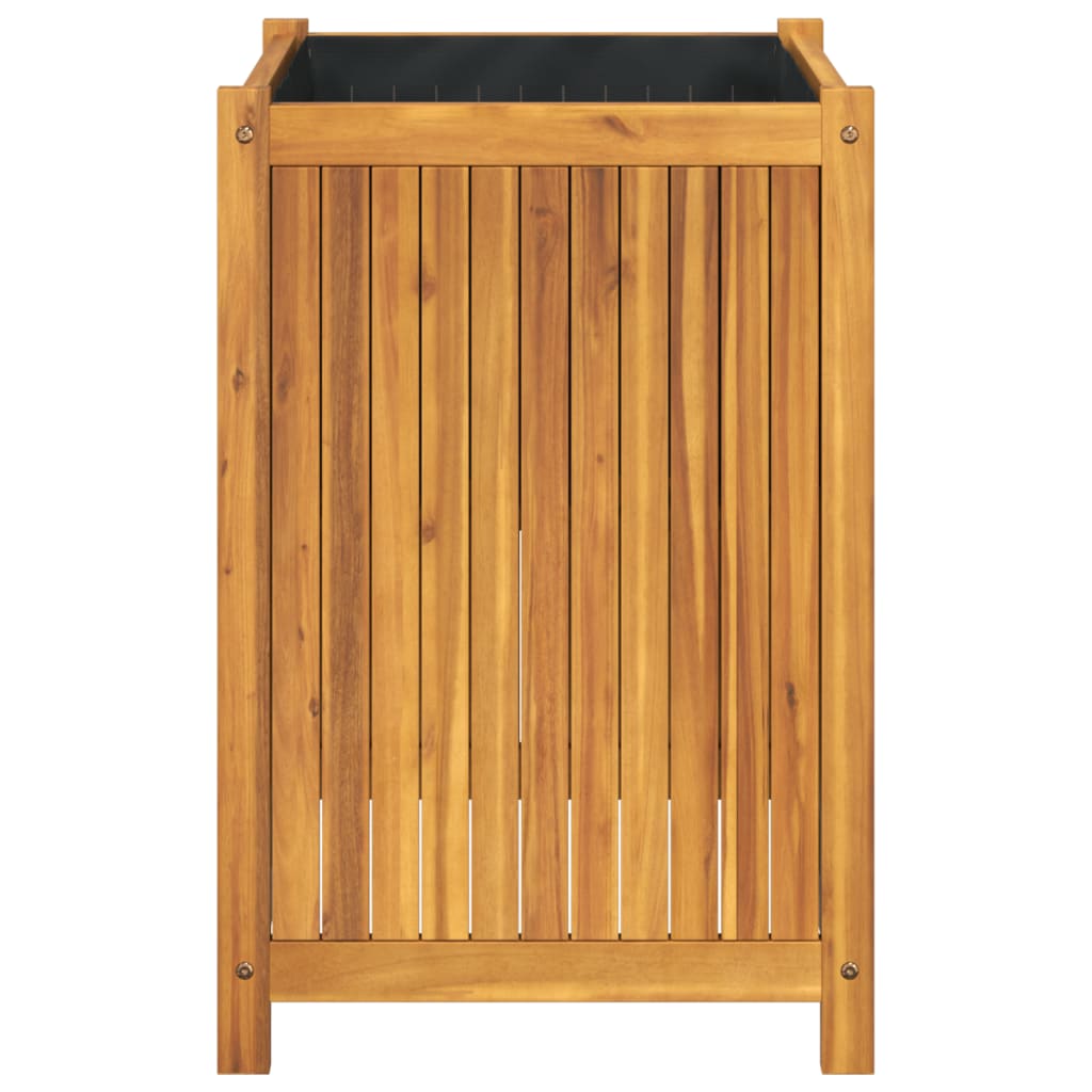 Jardinera Con Forro Madera Maciza De Acacia 50x50x75 Cm_3