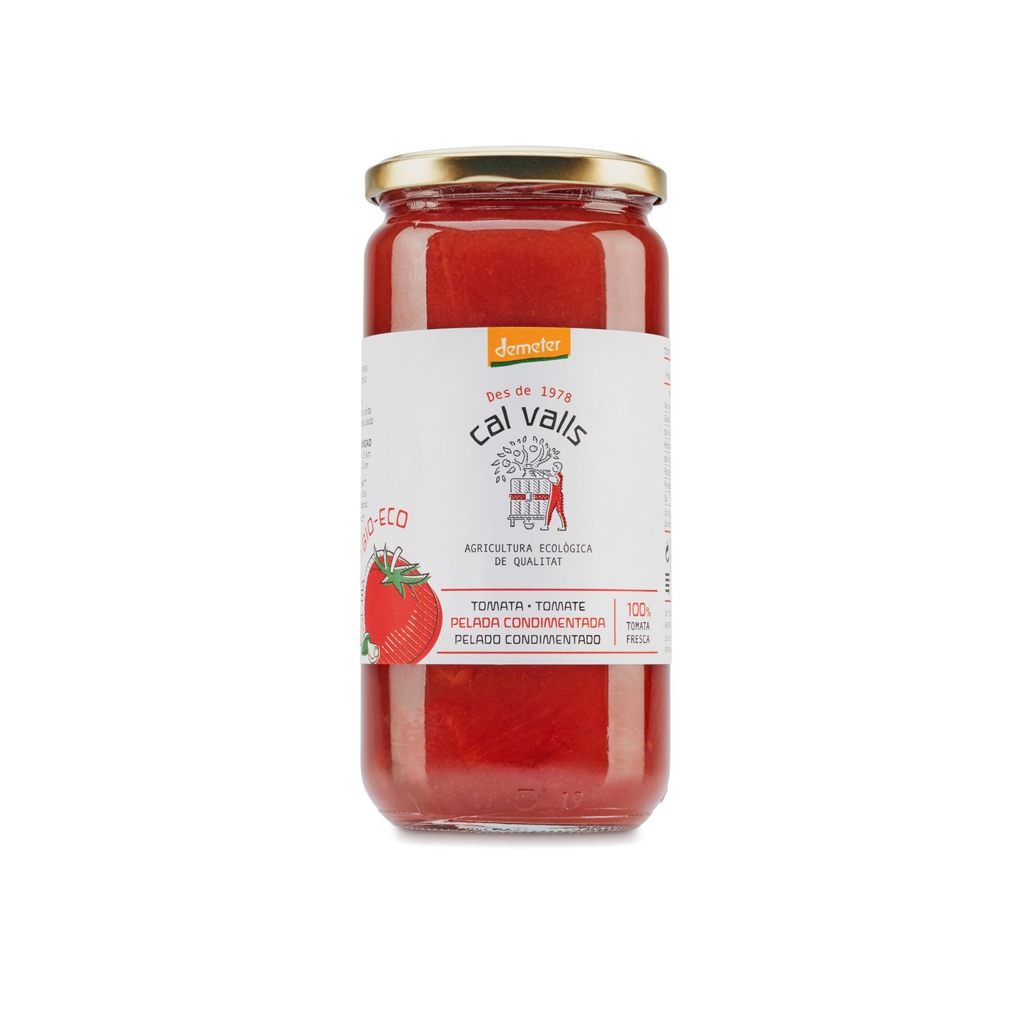 Tomates Inteiros Temperados Biológicos Cal Valls, 350 g