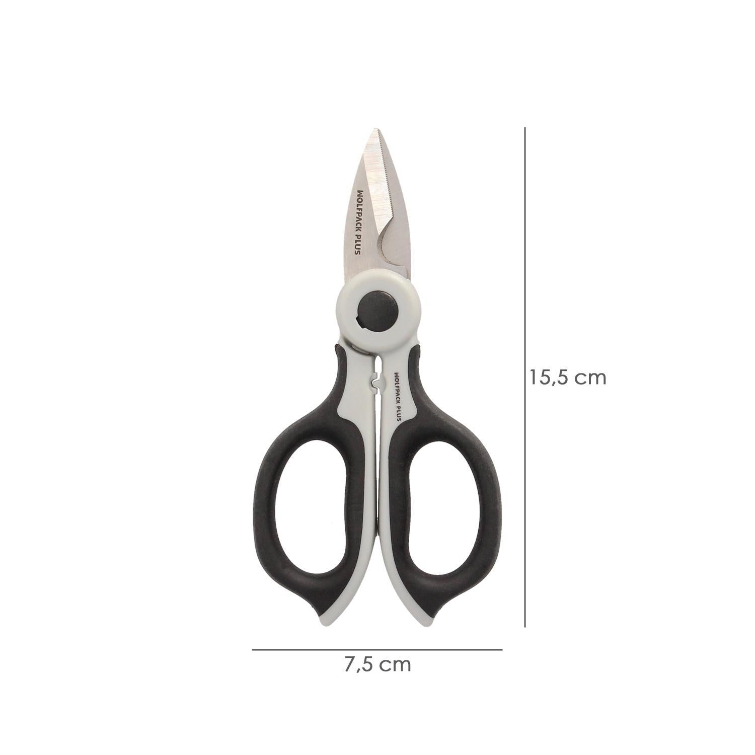 Tijeras Electricista 155 Mm. Mango Tpr Plus No Tension. Hojas Acero Inoxidable, Ergonomicas, Tijeras Cortar Cable, Pelacables_1