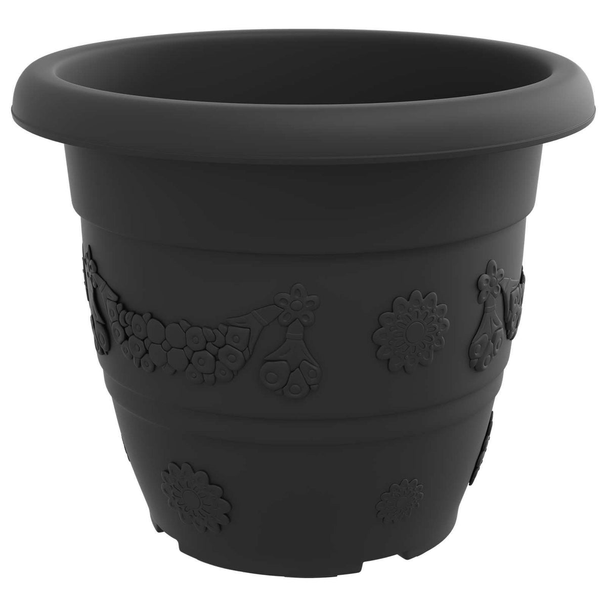 Macetas 6 Uds. Negro Ø 34 X 28 Cm Plástico_5