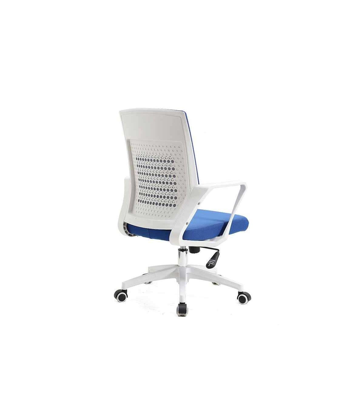Silla Despacho De Diseño Moderno Giratoria Elevable Acabado Azul/blanco 92-105 Cm(alto)58 Cm(ancho)50 Cm(largo)_4