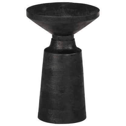 Mesa Auxiliar Madera Maciza De Mango Negra Ø33x50 Cm_1