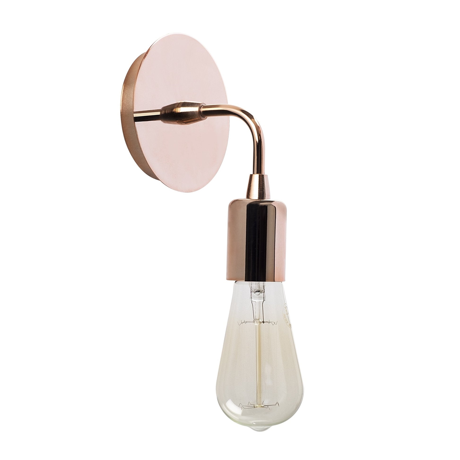 Aplique De Pared, Metal , Cobre, 12x12x20, Casquillo E 27 Max 40 W