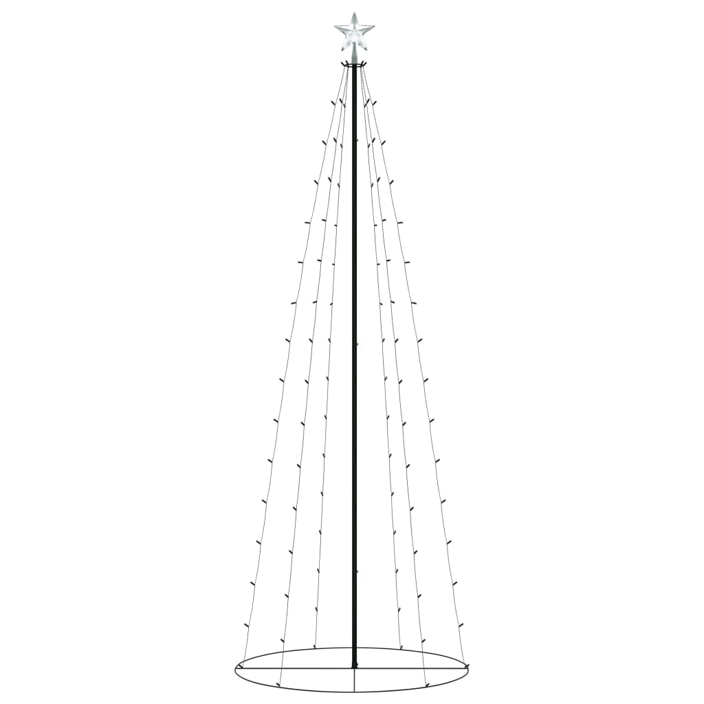 Vidaxl Árbol De Navidad Forma De Cono 100 Led Blanco Cálido 70x180 Cm_0
