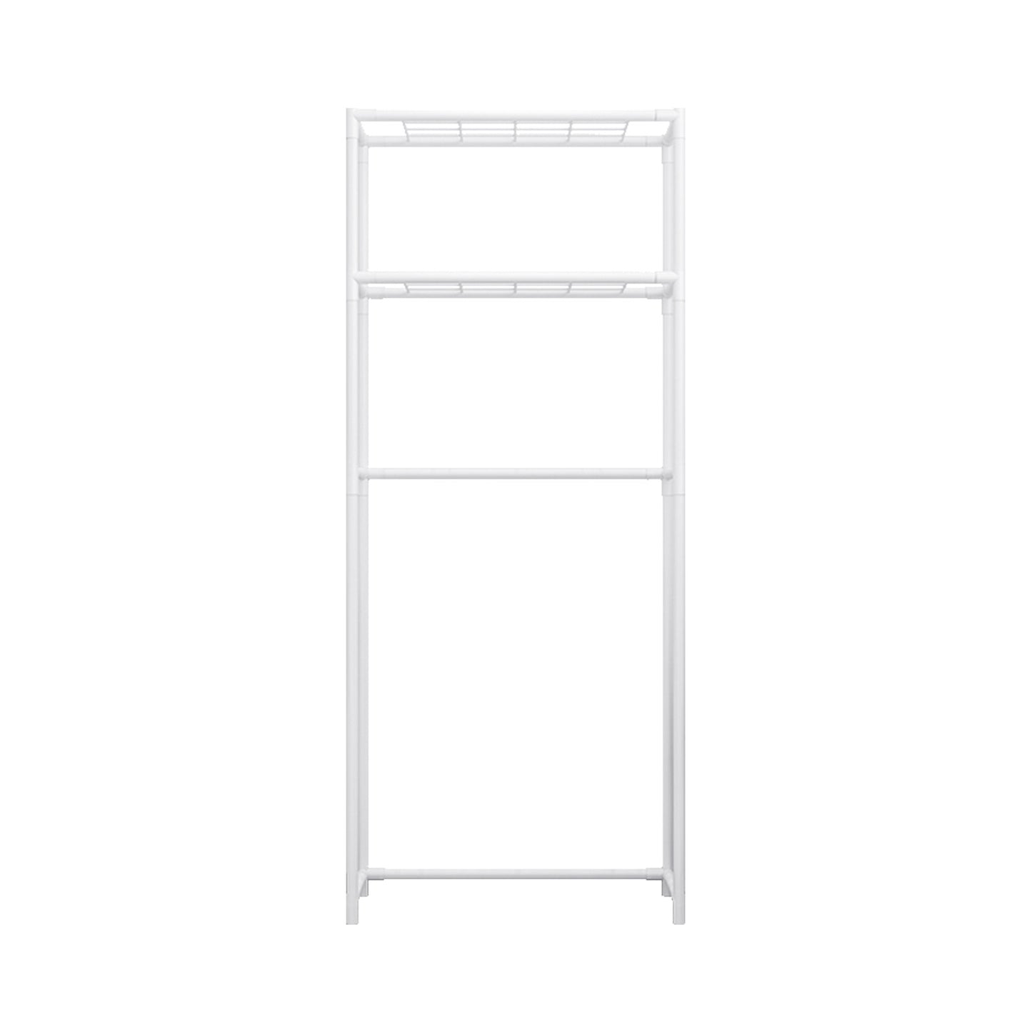 Estantería Metálica Blanca Para Baño 2 Baldas Salva Obstáculos 68x27,8x134_0