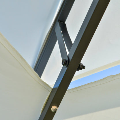 Outsunny Carpa De Jardín 4x3 M Doble Techo 6 Cortinas Laterales Con Luz Led_3