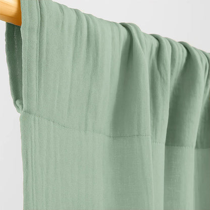 Cortinas De Gasa De Algodón Orgánico Color Verde Para Bebé_4
