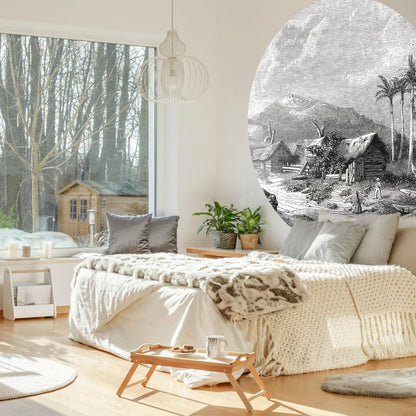 Wallart Círculo De Papel Pintado Landscape Of Guadeloupe 142,5 Cm_4