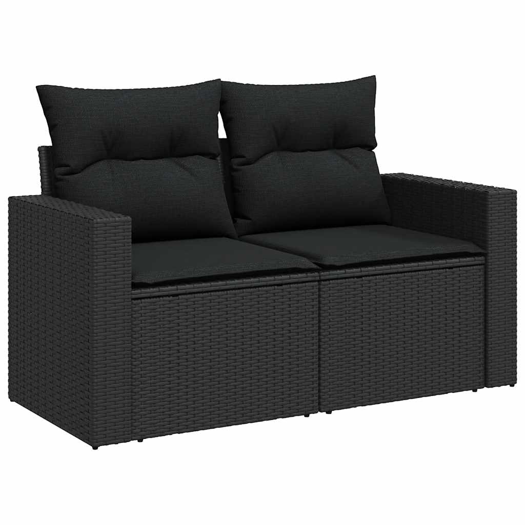 Set De Sofás De Jardín Con Cojines 9 Pzas Ratán Sintético Negro / Vetonek_4