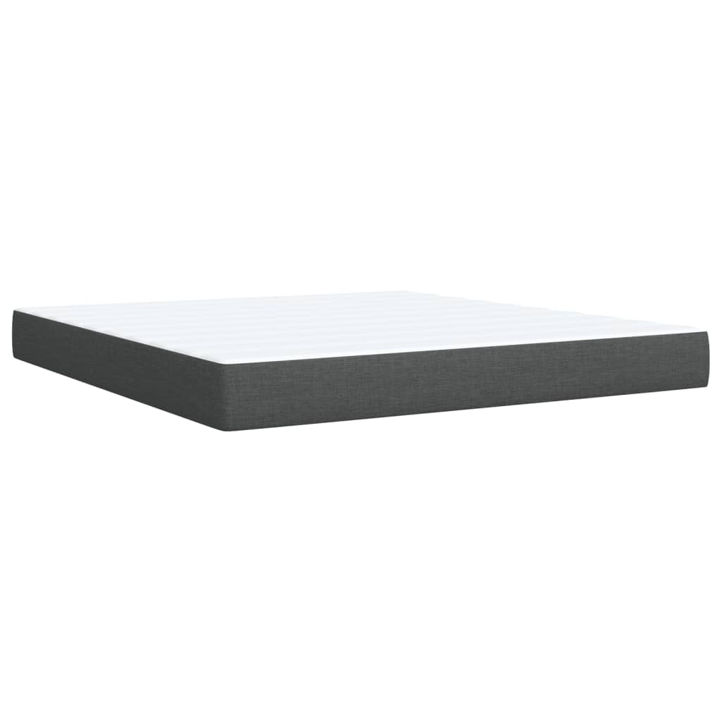 Cama Box Spring Con Colchón Tela Gris Oscuro 180x200 Cm / Vetonek_5