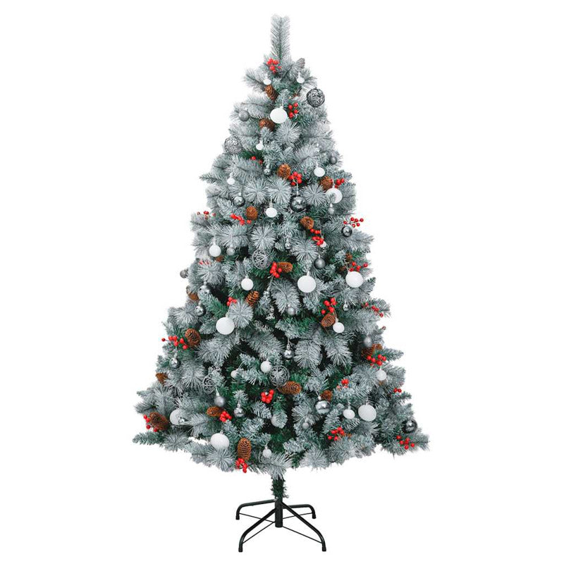 Vidaxl Árbol De Navidad Artificial Con Bisagras 300 Led Y Bolas 180 Cm_3