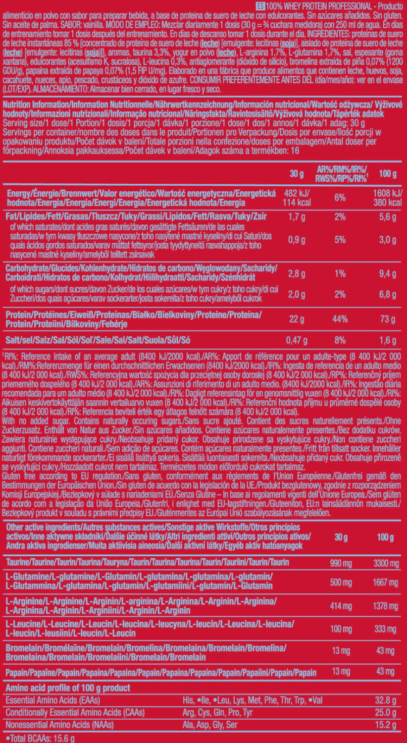 100% Whey Protein Professional 500 Gr Vainilla_5