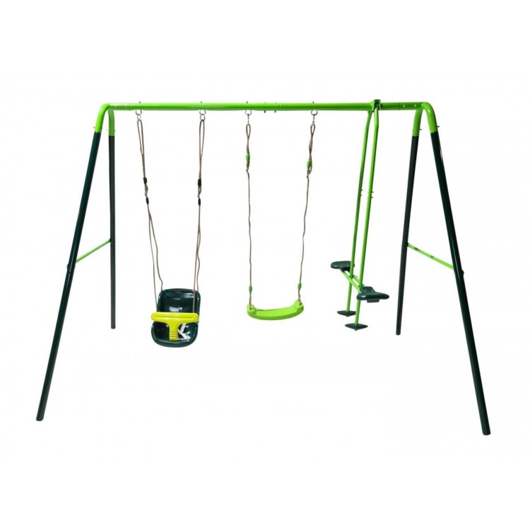 Columpio Triple Metalico Masgames Gingo + Asiento Bebe._0