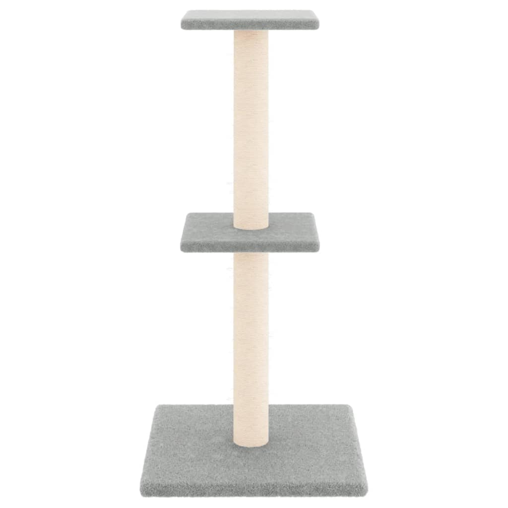 Rascador Para Gatos Con Postes De Sisal Gris Claro 73 Cm_2