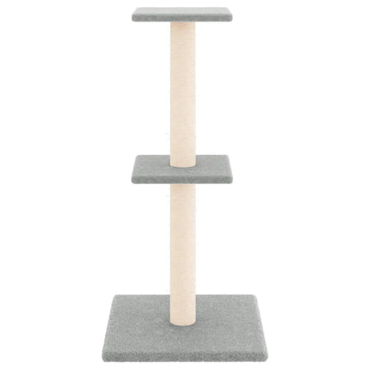 Rascador Para Gatos Con Postes De Sisal Gris Claro 73 Cm_2