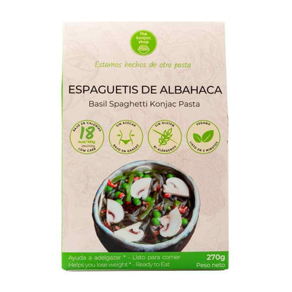 Esparguete Konjac com manjericão The Konjac Shop 270g