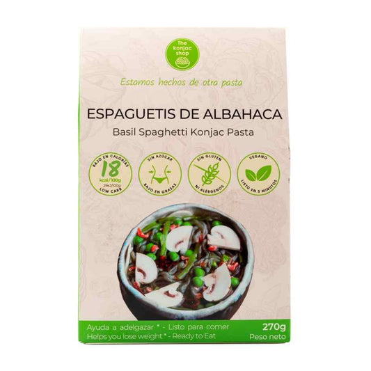 Esparguete Konjac com manjericão The Konjac Shop 270g
