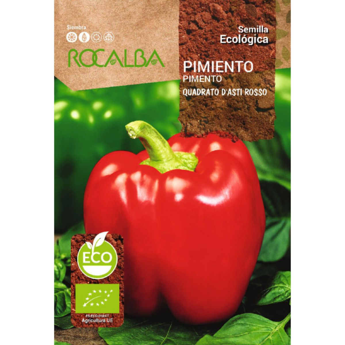 Sementes de pimento biológico Rocalba quadrato d'asti rosso