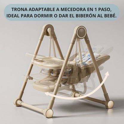 Trona Khaki Evolutiva 3 En 1 | Plegable Y Portátil Con Altura | Reposapiés | Respaldo Y Bandeja Todo Ajustables_2
