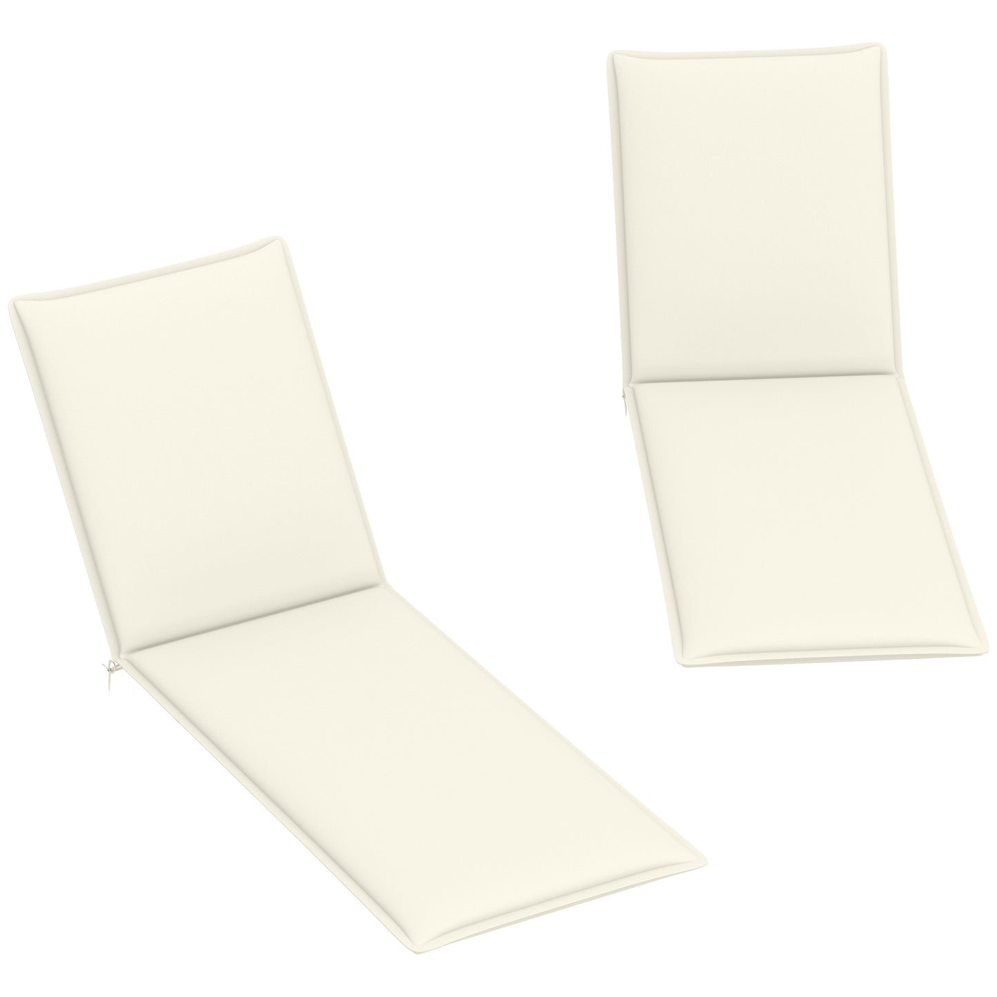 Outsunny Pack 2 Cojines Para Tumbonas Plegables 193x58x6 Cm Crema_0